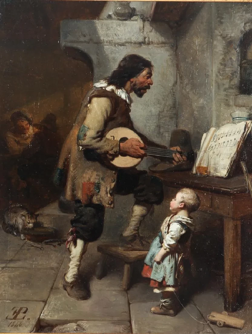 Musicista e bambino, 1846